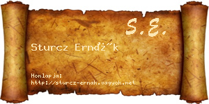 Sturcz Ernák névjegykártya